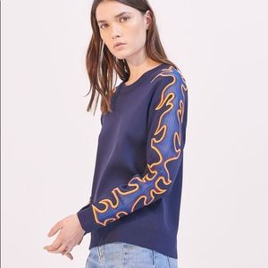 Sandro flame mesh sweater size medium